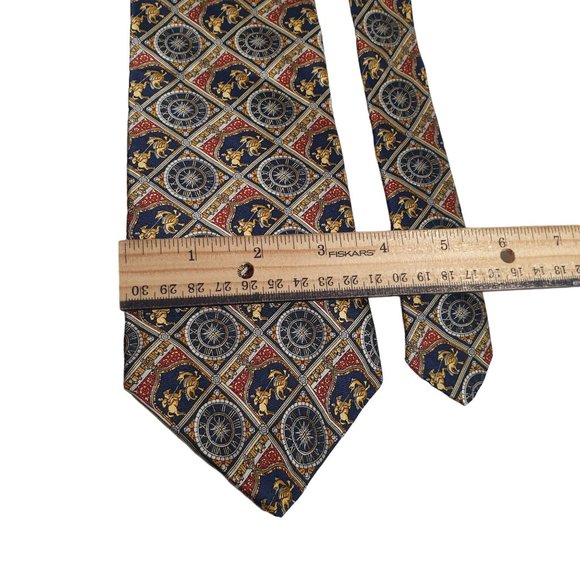 Museum Artifacts Mens Necktie Roman Accessory Office Work Blue Gold Dad Gift - Picture 3 of 5
